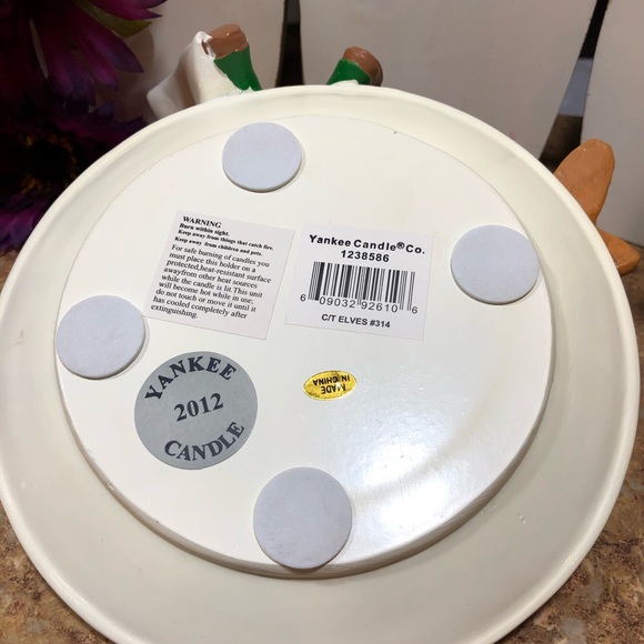 2 Retired Yankee Candle Festive Elf Jar Holder & Elf Cookie Jar Votive Holder - Picture 5 of 13